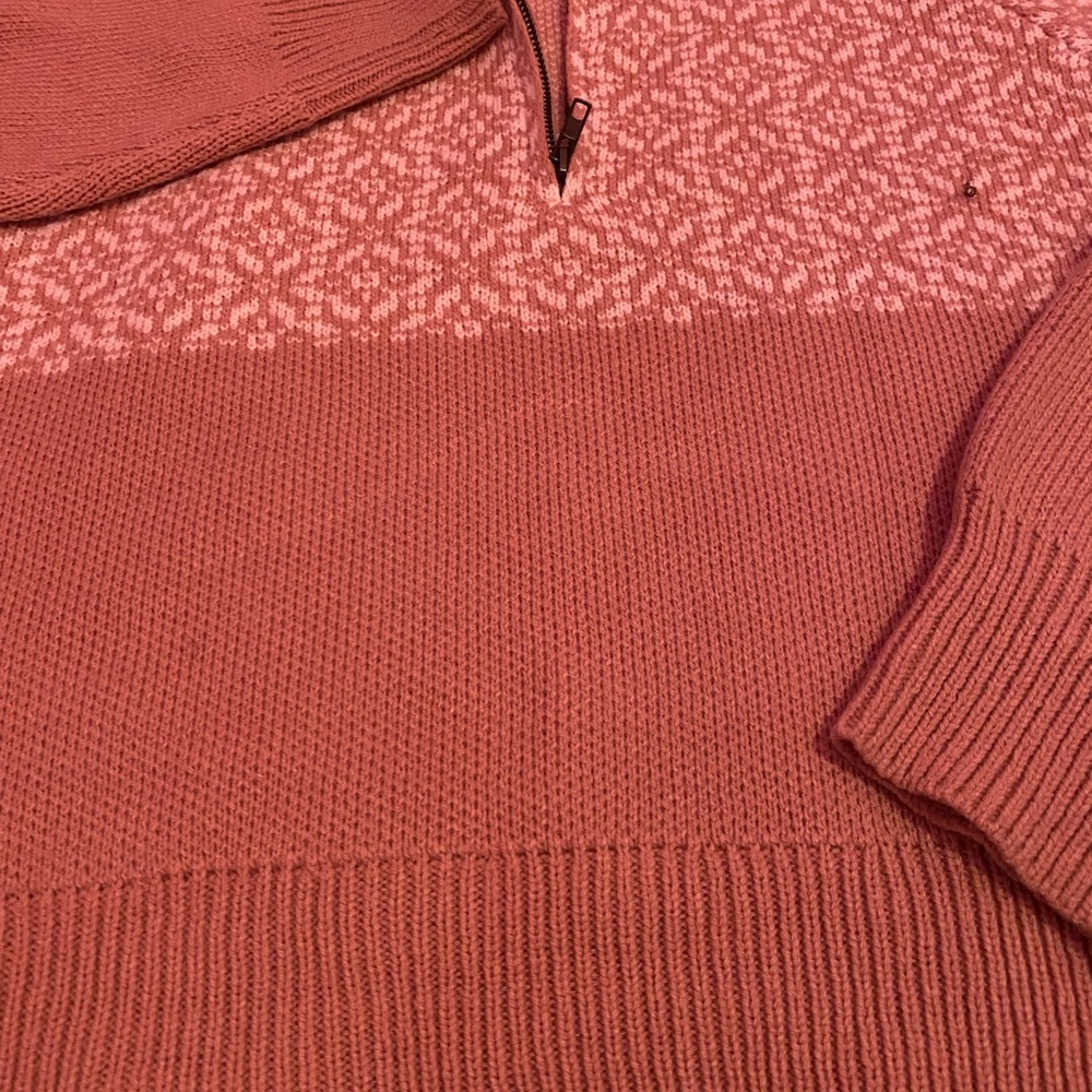 Fleece Knitted Half- Zip Up Sweater - Picture 2 of 3